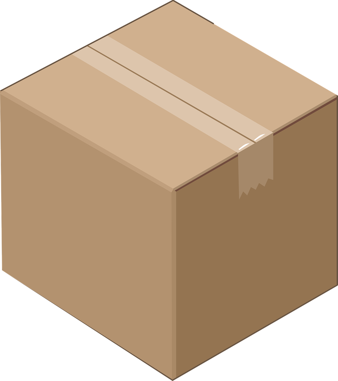 A plain cardboard box represents the Uber Android first codebase: one big box of code.