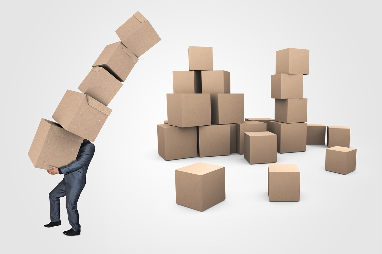 A series of cardboard boxes represent a multirepo, the codebase organization Uber pivoted to in 2013 to accommodate our growing base of users.