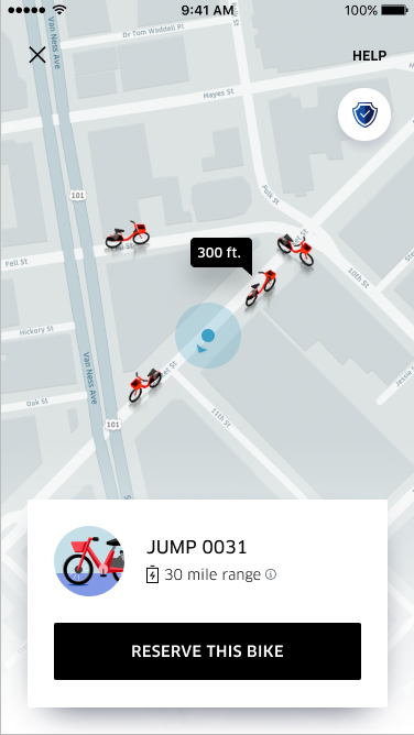 The Uber bike app